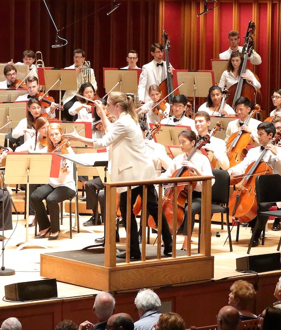 Gemma New conducted the Tanglewood Music Center Orchestra in the world premiere of Michael Gandolfi's "In America" Monday night at Tanglewood. Photo: Hilary Scott