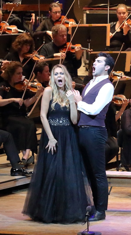 Kristine Opolais and Jonathan Tetelman perform in Puccini's "La boheme" with Andris Nelsons and the BSO Saturday night at the Tanglewood Festival. Photo: Hilary Scott