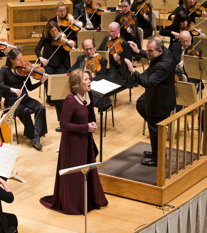 Renée Fleming performed Dutilleux's "Le Temps l''Horloge" with François-Xavier Roth and the Boston Symphony Orchestra Thursday night. Photo: Winslow Townson