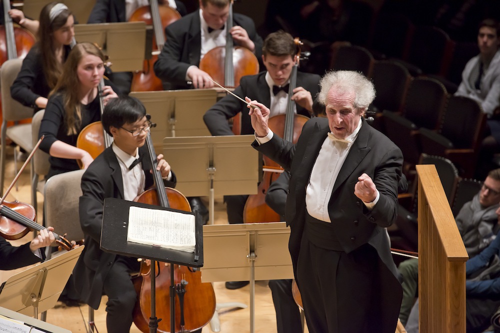 Benjamin Zander conducted the Boston Philharmonic Youth Orchestra Friday night at Symphony Hall. Photo: Andrew Hurlbut