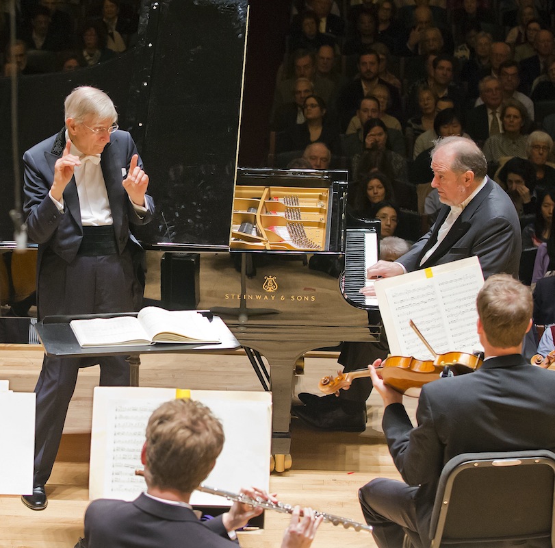 Herbert Blomstedt conducts Beethoven's Piano Concerto No. 1 with soloist Garrick Ohlsson Thursday night. Photo: Winslow Townson