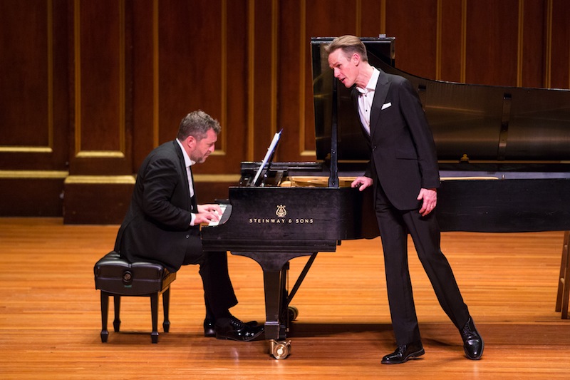 Ian Bostridge and Thomas Adès performed Schubert's "Winterreise" Friday night at Jordan Hall. Photo: Robert Torres