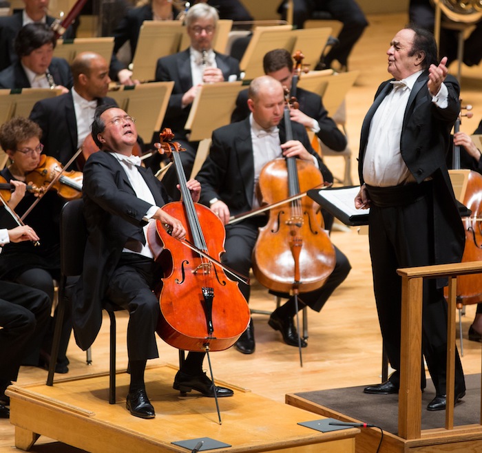 Yo-Yo Ma performed Elgar's Cello COncerto with Charles Dutoit and the Boston Symphony Orchestra Thursday night, Photo: Robert Torres