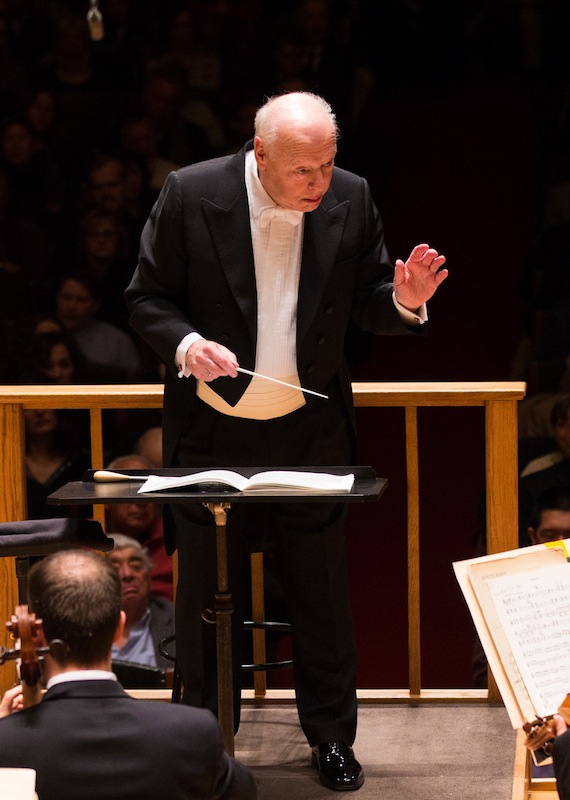 Bernard Haitink conducted the Boston Symphony Orchestra in music of Haydn, Debussy and Beethoven Thursday night at Symphony Hall. Photo: Robert Torres