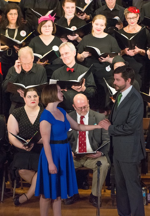 Margot Rood and David McFerrin in Chorus Pro Musica's concert performance of Gershwin's "Of Thee I Sing." Photo: Sam Brewer