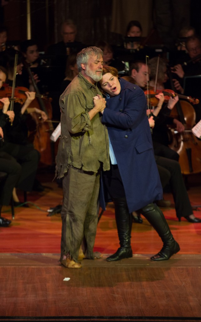 William Burden as Florestan and Wendy Bryn Harmer as Leonore in Boston Baroque's performance of Beethoven's "Fidelio" Friday night at Jordan Hall. Photo: Kathy Wittman 