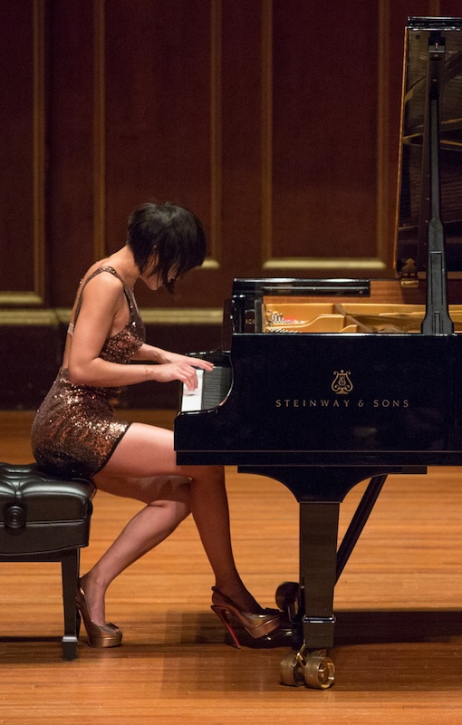 Yuja Wang performed Friday night at Jordan Hall for the Celebrity Series. Photo: Robert Torres