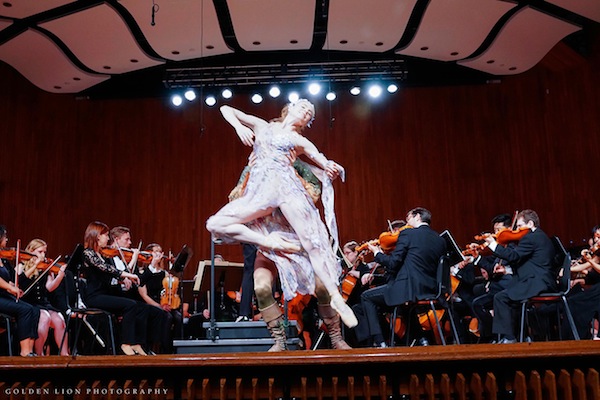 Ruth Whitney danced the role of Titania in the Cambridge Symphony Orchestra's performance of Mendelssohn's "A MIdsummer Night's Dream" Saturday night. Photo: Gabriel Rizzo