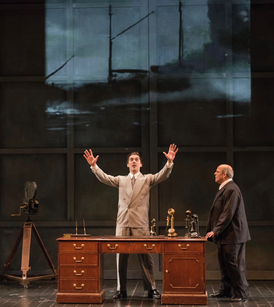 Darden as Irving Thalberg and Ibrahim as Arnold Schoenberg in the world premiere of Tod Machover's "Schoenberg in Hollywood" at Boston Lyric Opera. Photo: Liza Roll
