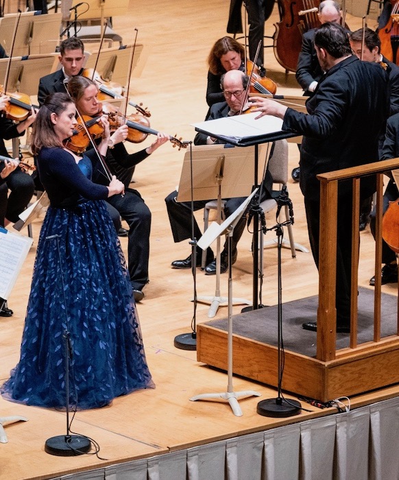 Baiba Skride performed Sebastian Currier's "Aether" in its world premiere with Andris Nelsons and the Boston Symphony Orchestra Thursday night. Photo; Robert Torres
