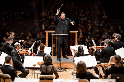 Andris Nelsons conducted the Boston Symphony Orchestra’s Thursday night at Symphony Hall. Photo: Aram Boghosian